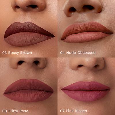 Pilgrim Nude Temptation Mini Liquid Lipstick 4 in 1 Pack Smudgeproof, Hydrating & Lightweight 4 ml - Liquid Lipsticks