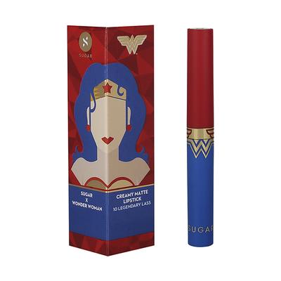 SUGAR Cosmetics X Wonder Woman Creamy Matte Lipstick - 10 Legendary Lass 2 gm - Lipsticks