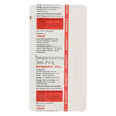 BENEPACK 8mg Tablet 15's - Hypertension-Cal