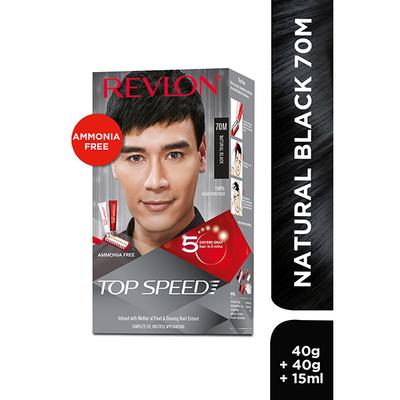 Revlon Top Speed Hair Color For Men - Natural Black 70M (with Outrageous Conditioner) 190 ml - Crème