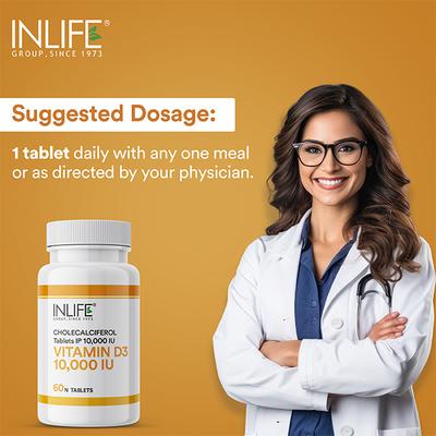 Inlife Vitamin D3 10000 IU Chewable Tablets 60's - Multi-Vitamins