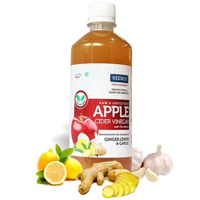 Keeros Pure Superdrink Raw & Unfiltered Apple Cider Vinegar 500 ml - Apple Cider Vinegar - Acv