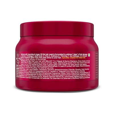 Bblunt 7 In 1 Repair & Revive Hair Mask for Upto 100% Damage Repair - Addresses 7 Signs of Hair Damage, Enriched With Ceramides & Argan Oil 250 gm - Hair Masks & Packs