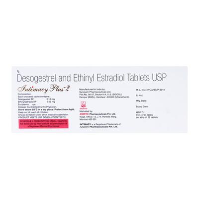 Intimacy Plus 2 Tablet 21's - Contraception-Ora