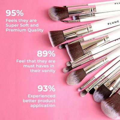 Plume Professional Makeup Brush Set with Roll On Bag 23's - Face Brush