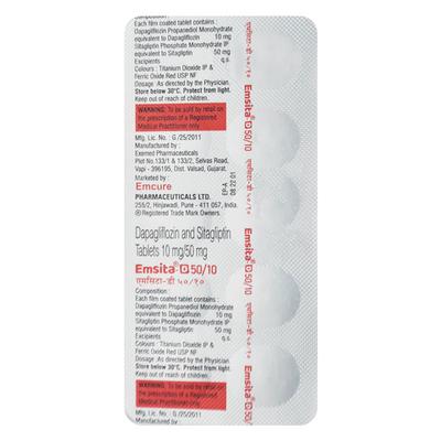 EMSITA D 50/10 Tablet 10's - Diabetes-Ant
