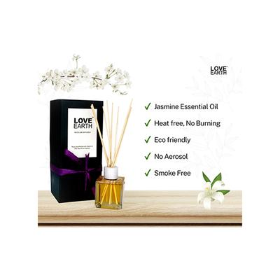 Love Earth Premium Reed Diffuser Jasmine Long Lasting Fragrance 30 ml - Diffuser