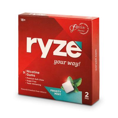 Ryze 2 mg Nicotine Gums - Frosty Mint 9's - Nicotine Gums/Lozenges
