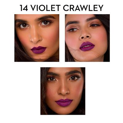 SUGAR Cosmetics Matte As Hell Crayon Lipstick - 14 Violet Crawley (Smokey Violet) 2.8 gm - Lip Crayons