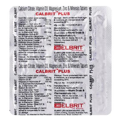 Calbrit Plus Tablet 15'S - Supplements-Cal