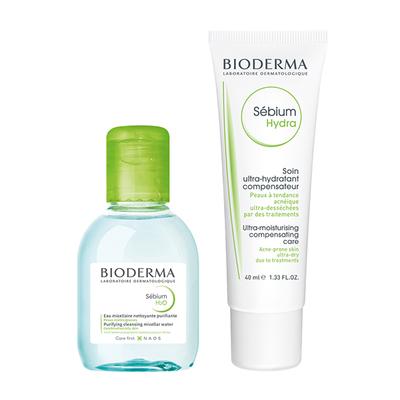 Bioderma Combo (Sebium H2O Purifying Cleansing Micellar Water 100 ml + Bioderma Sebium Hydra Ultra Moisturising Compensating Care 40 ml) - Face Wash & Cleansers