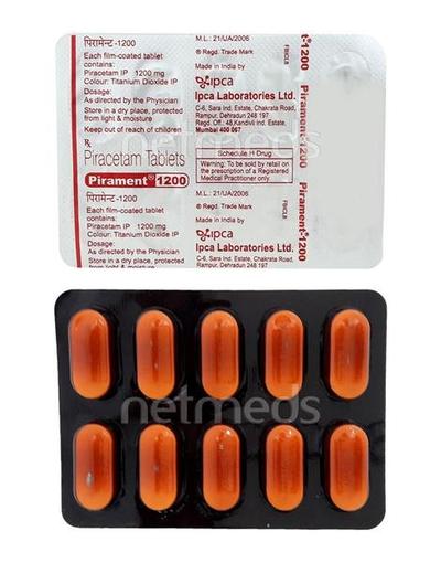 Pirament 1200mg Tablet 10'S - Nootropics And Neurotrophics