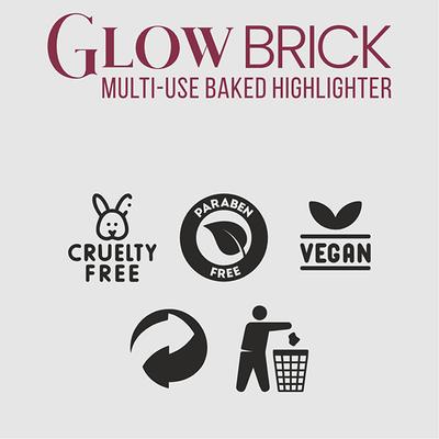 Half N Half Glow Brick Multi-Use Baked Highlighter with 5 Highlighting Shades, Luminous Gold 05 7.5 g - Highlighters & Illuminators