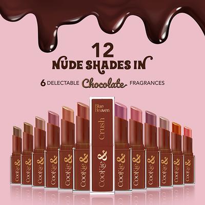 Blue Heaven Cookie & Crush Chocolate-Flavored Soft-Matte Lipstick, Dark Chocolate 3.4 gm - Lipsticks