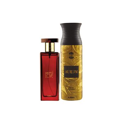 Ajmal Sacred Love EDP Floral Musky Perfume And Aurum Femme Deodorant Fruity Floral Fragrance 250 ml - Women Perfumes (Edt/Edp)