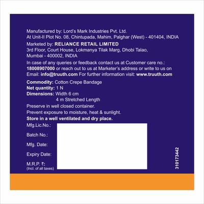 Truuth Crepe Bandage (6 cm x 4 mtr) - Bandages
