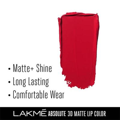 Lakme Unreal 3D Slim Bullet, Matte Finish, Red Carnival, 3.6gm - Lipsticks