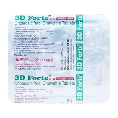 3D Forte 60K Chew Tablet 4'S - Supplements-Vit