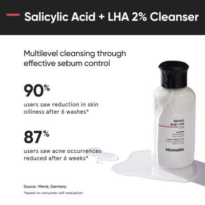 Minimalist Oily Skincare Kit with Salicylic + LHA 02% Cleanser, Niacinamide 10% Serum and Vitamin B5 10% moisturizer 180 gm - Toners