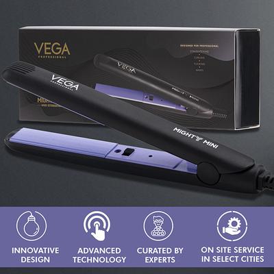 VEGA Professional Mighty Mini Hair Straightener, Black (VPVHS-10) 1's - Hair Dryers
