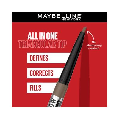 Maybelline New York Tattoo Brow 36 Hr Brow Pencil Grey Brown Waterproof Eyebrow Pencil with Precision Tip 0.25 gm - Eyebrow Pencils & Enhancers