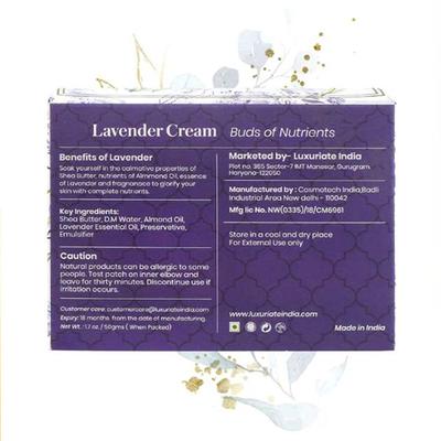 Luxuriate Natural Lavender Moisturizer Cream with Shea Kokum Butter 50 gm - Skin-Treatment