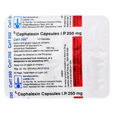 Ceff 250mg Capsule 10'S - Bacterial Infections-Cep