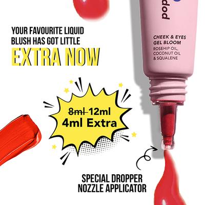 Blue Heaven Pop and Glow Cheek and Eyes Gel Bloom Blush, Coral Flash 12 ml - Blushes