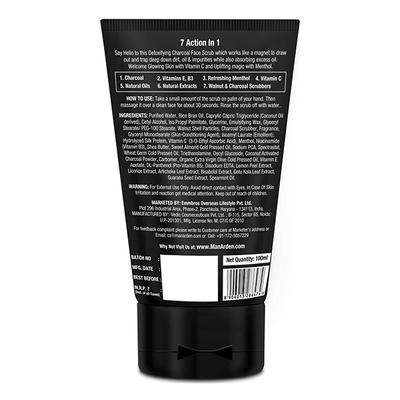 Man Arden 7X Activated Charcoal Face Scrub 100 ml - Face Scrubs
