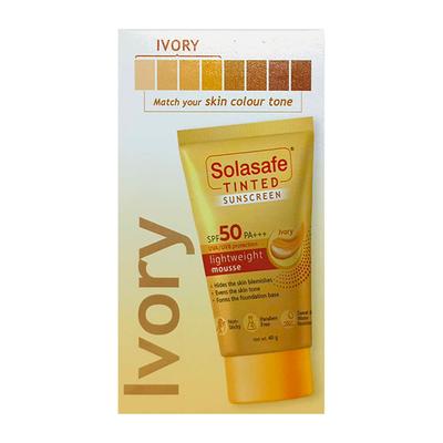 SOLASAFE TINTED IVORY SPF 50 PA +++ UVA/UVB LIGHT WEIGHT MOUSSE Sunscreen 40g - Sun Protectors-Emo