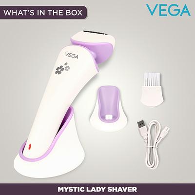 Vega Mystic Lady Shaver for Mins Runtime with Quick Charge, IPX 6 Waterproof and Cord and Cordless Use, (VHLS-02) 1's - Shaving & Hair Removal