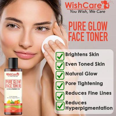 WishCare Pure Glow Face Toner For Glowing Skin Pore Tightening With 7% Fruit Aha & Niacinamide 200 ml - Toners