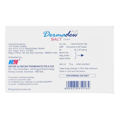 Dermadew Bact Soap 75gm - Dry Skin-Emo
