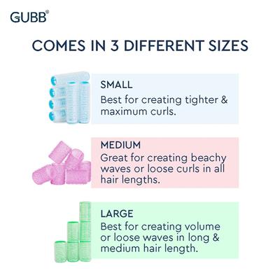 GUBB Hair Rollers - 6 Medium Hair Curlers 50 gm - Rollers & Curlers