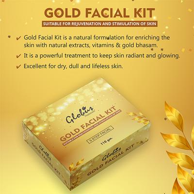 Globus Naturals Gold Facial Kit For Illuminating Skin 110 gm - Facial Kits