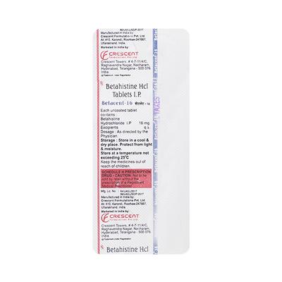 BETACENT 16mg Tablet 10's - Vertigo-Ant