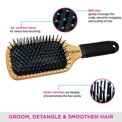 Vega Wooden Paddle Brush (E1 - PB) 1's - Hair Brushes