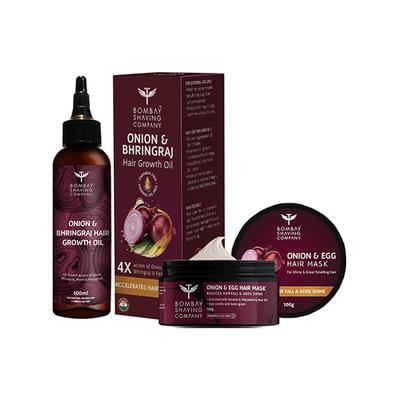 Bombay Shaving Company Onion & Egg Hair Mask & Onion & Bringraj Hair Growth Oil 1's - Hair Oils