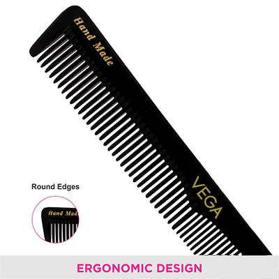 Vega General Grooming Hair Comb for Men and Women, Black (VC2HMBC-110) 2's - Hair Combs