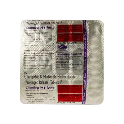 GLIMFIRST M1 FORTE Tablet 15's - Diabetes-Ant