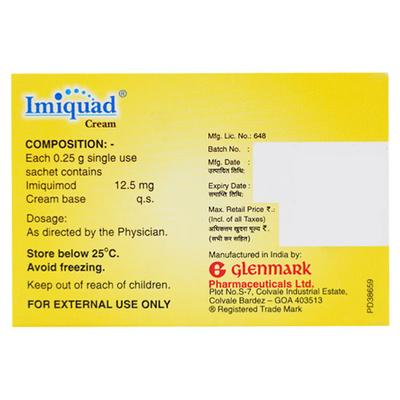 Imiquad 12.5mg Cream 3X0.25gm - Warts/Calluses/Other Skin Lesion-Ker