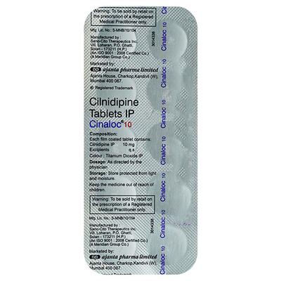 CINALOC 10mg Tablet 10's - Hypertension-Cal