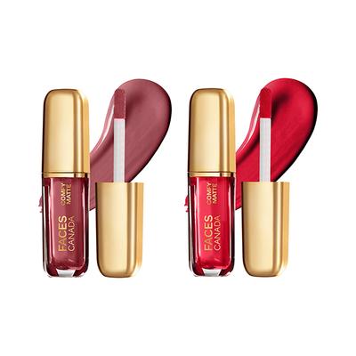 Faces Canada Comfy Matte Mini Liquid Lipcolor- 02 Getting Ready + 01 Just So You Know 2.4ml each 2's - Liquid Lipsticks