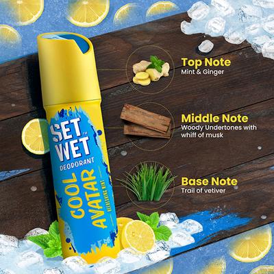 Set Wet Cool, Charm and Mischief Avatar Deodorant and Body Spray Perfume for Men, 150ml each 3's - Men Deodorants/Roll-Ons