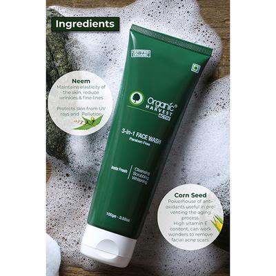 Organic Harvest Activ 3-in-1 Face Wash 100 gm - Face Wash & Cleansers