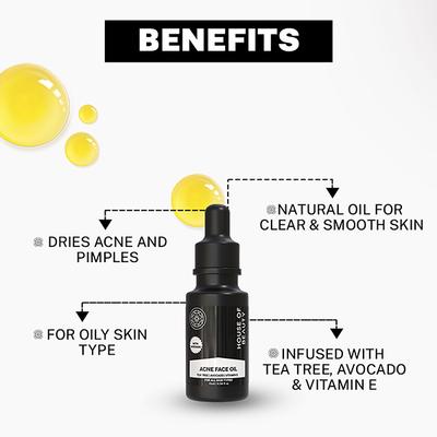 House of Beauty Acne Oil with Tea Tree, Avocado & Vit-E For Drying Pimpled & Oily Skin 10ml - Face Oils