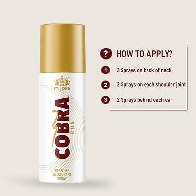 St. John Live Limited Edition Deodorant Spray 150 ml + Cool Limited Edition Deodorant Spray 150 ml + Cobra Oud Deodorant Spray 150 ml + Cobra Toxic Deodorant Spray 150 ml - Men Deodorants/Roll-Ons