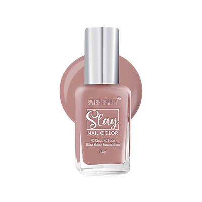 Swiss Beauty Slay Nail Color, Shade - Nude Brown 13 gm - Nail Polish