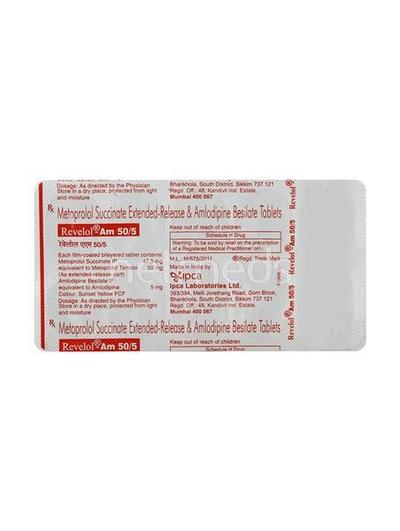 Revelol AM 50/5mg Tablet 10'S - Hypertension-Bet