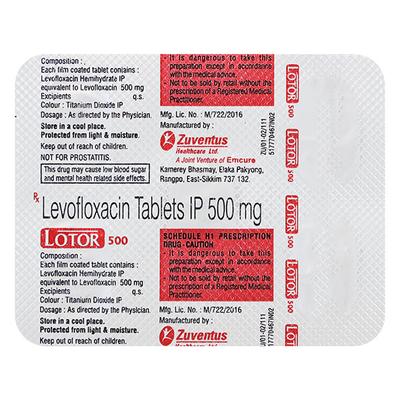 Lotor 500mg Tablet 5'S - Bacterial Infections-Qui